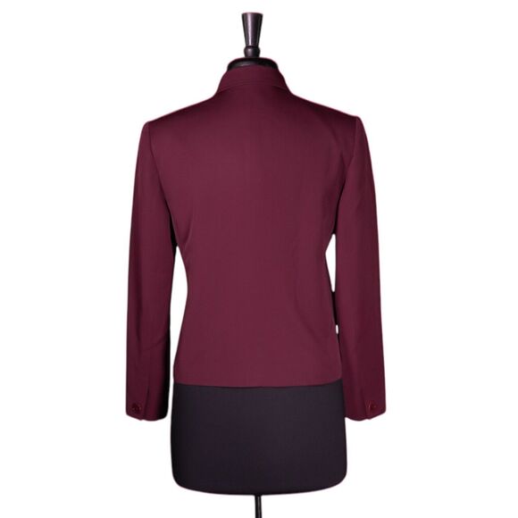 Talbots Women's Blazer Burgundy Red Wool Lined Work Career Office Suit Jacket 6P - Picture 2 of 9